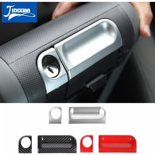 JIDIXIAN Car Armrest Box Switch Decoration Trim Sticker for Jeep Wrangler JK 2007 2008 2009 2010 Interior Accessories