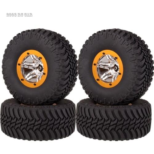 Rc Wheels 4Pcs 2.2" Wheel Rims Hub & Super Swamper Rocks 130MM Tyre Tires FOR RC Rock Crawler RR10 D90 CC01 90025 1:10