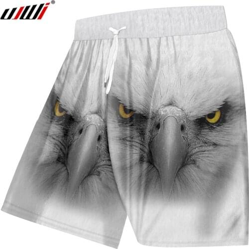 UJWI Man Summer New Beach Shorts 3D Printed Sharp-Mouthed Eagle Oversized 5XL 6XL Ferocious Animal Pattern Wholesale
