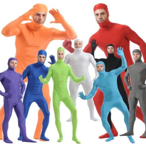 New Adult Full Body Zentai Suit Costume For Halloween Men Second Skin Tight Suits Spandex Nylon Bodysuit Cosplay Costumes
