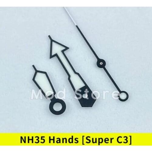 NEW Black Watch Hands Set MOD Fashion SKX SRP 4R35 7S26 NH35 NH36 Super Finish C3 Lume 3 orders