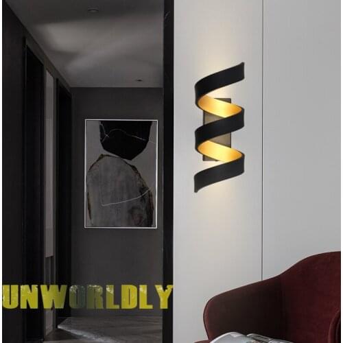 New 15W black golden Aluminum Bedroom Beside led Wall Lights Home Indoor Corridor led Wall lamps Decoration Sconce AC220V nordic