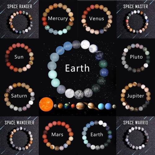 Couples Bracelets Matte 10 mm Stone Beads Bracelet Men Universe Energy Bangle Vintage Minimalist Elastic Jewelry Women Pulsera