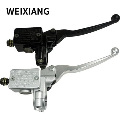 7/8" 22mm Front Motorcycle Hydraulic Brake Pump Master Cylinder Black Left Right Disc Brake Lever Universal w/ Brake Switch M10
