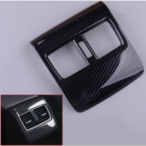 Car Rear Seat Armrest Box Air Outlet Cover Carbon Fiber Style ABS Plastic Fit For Honda Accord 2018 2019 2020