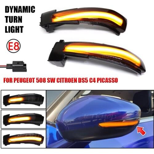 Turn Repeater Dynamic LED Turn Signal Lamp Car Light For Citroen C4 Picasso DS5 Grand II 2011-2017 For Peugeot 508 SW 2010-2017