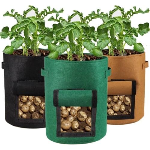 3 size Plant Grow Bag Home Garden Potato Pot Grow Container Bag Greenhouse Vegetable Bag Moisturizing Garden Bag NJ71913