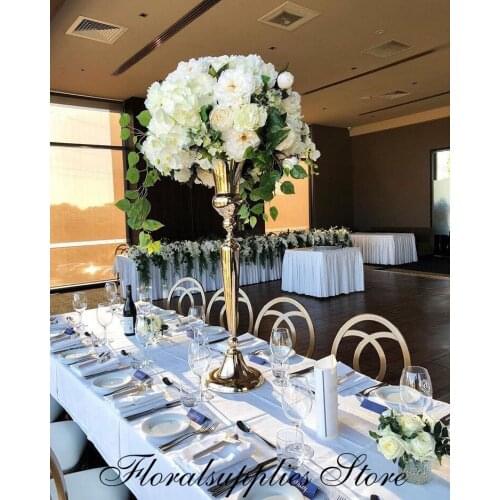 Wedding decoration tall gold flower vase centerpiece flower stand vase for wedding table