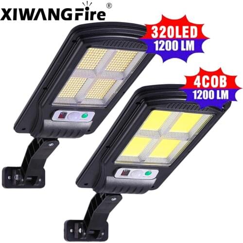 Fast Delivery Solar Lamp Led Street Lights Built-in 2 18650 Batteries Wall Lamp IPX6 Waterproof PIR Motion Sensor Remote Lamp