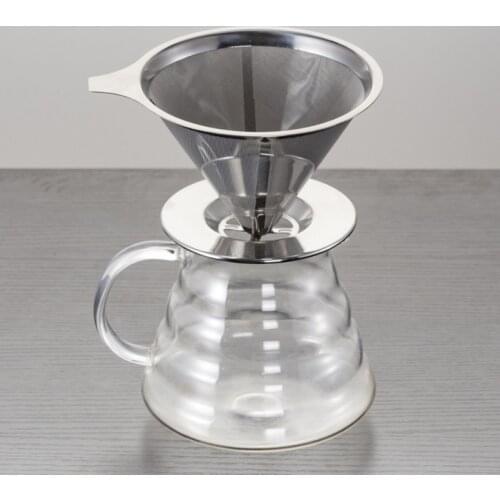 304 Stainless Steel Holder Funnel Coffee Funnel Tea Filter Cup Filters and Stands Filter Screen Hand Made Coffee Pot Screen Drip