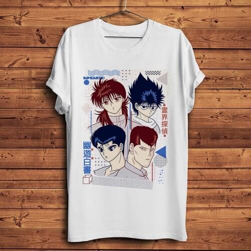 YuYu Hakusho Urameshi Yuusuke Kuwabara Kazuma funny anime t shirt Men new White Short Sleeve Casual Tshirt Unisex Streetwear Tee