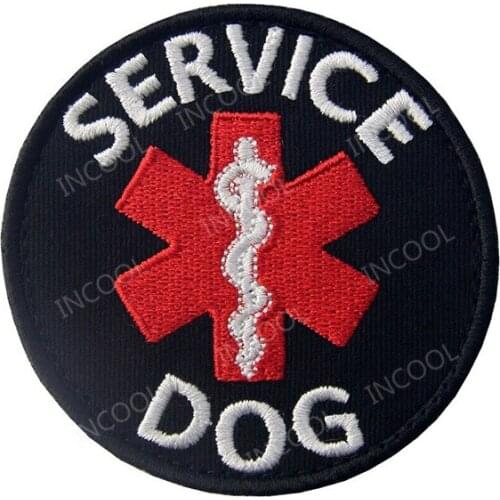 Embroidery Patch Service Dog Medic Medical Star of Life EMT Military Tactical Patches Emblem Appliques Embroidered Badges