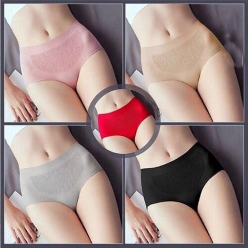 Women Underpants Autumn And Winter Honeycomb Seamless Warm Court New Belly Women Underwear Nylon Solid Briefs