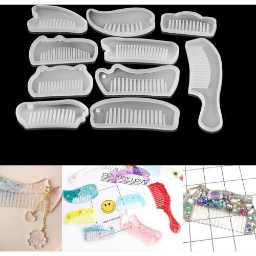 1pcs Comb Mold UV Resin Clear Silicone Jewelry Resin Mould Handcraft Epoxy DIY Crafts Jewelry Making Supplies Tools