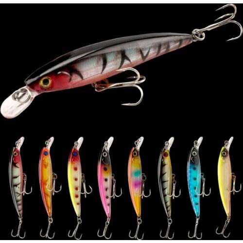 Plastic Fake Bait 1pcs 9cm 7.7g Minnow Fishing Lures Matching Hook No. 8 Fake Hook High Quality Fishing Tackle for Sea Fishing