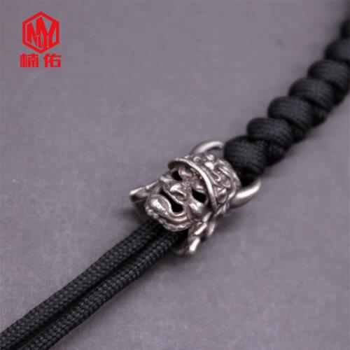 1PC Viking Warrior Retro Brass Copper Oxide EDC Paracord Beads Umbrella Rope Cord Lanyard Pendants Knife Beads Accessories