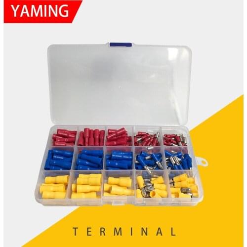 100set Male And Female Bullet Terminal Box Wire Connector Red/Yellow/Blue Universal Compact Wiring Connection Splice