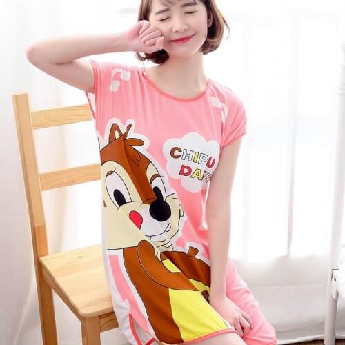 2020 Fashion Cartoon WomensSleepwear Short Sleeve Sleep shirt nightgown Womens Home Clothes free Shipping