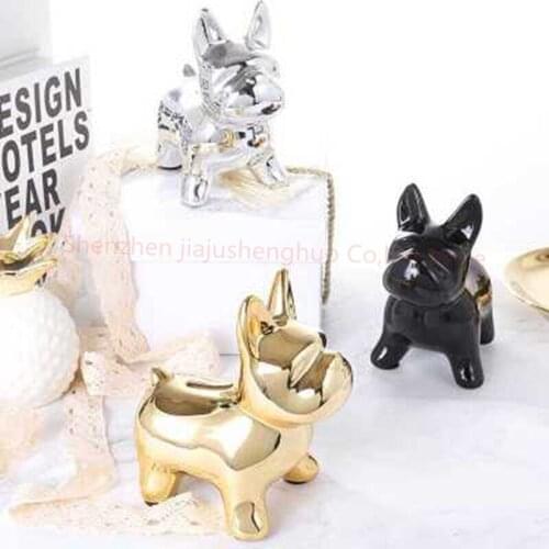 48pcs New Fashion Bulldog Stainless steel Crafts Sculpture Creative Gifts Modern Home Decorations Statues Coin Desktop Ornament