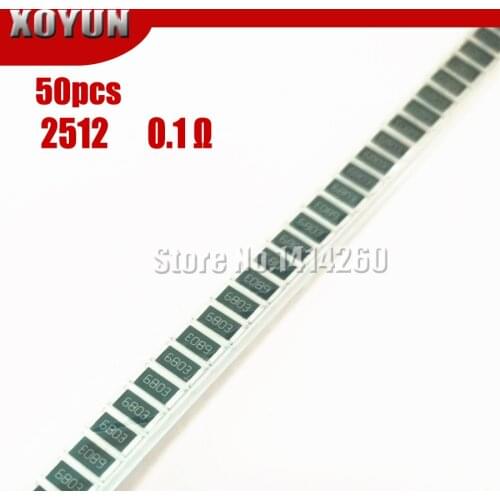 50PCS 2512 SMD Resistor 1W 1% 0.1R 0.1 ohm R100