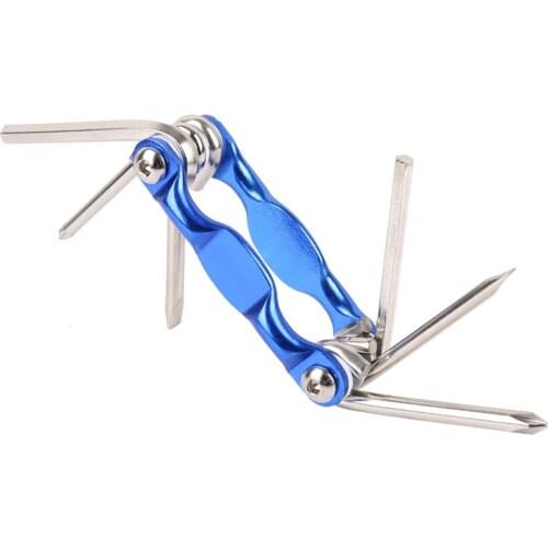 6 In 1 Multi-function Bicycle Repair Tools Chrome-plated Carbon Steel Folding Tool Mountain Cycling Bike Screwdriver Tool Sets