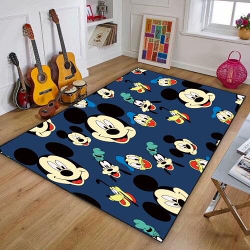 80X160CM Mickey Minnie Mat Dining Room Carpet Rugs Bedroom Door Mat Wood Board Print Carpets Kitchen for Living Room Playmat