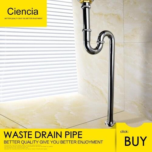 Free Shipping Brass Chrome Cienica Sink Trap S Trap for Bathroom Sink Kitchen Sink Sewer Pipe Drain Tube S Trap Waste Drain Pipe