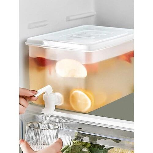 Refrigerator Water Barrel With Faucet Household Storage Bucket Summer Nordic Fruit Juice Tea Utensils