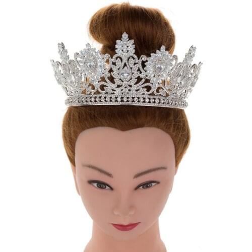 Tiaras And Crowns Wedding Bridal Vintage Pattern Styles High Quality Cubic Ziconia Tiara Women Elegant BC4593 Corona Princesa
