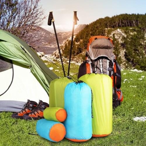 Travel Gear Dry Drawstring Bag Ultra Light Waterproof 20D Nylon Silicon-coated Stuff Sack Tent Peg Pouch For Hiking Storage Bag