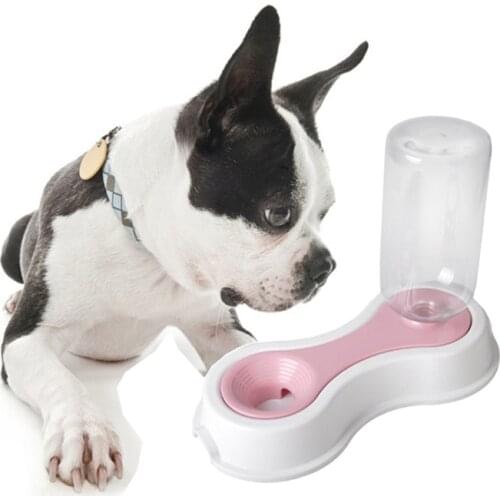 500ml Automatic Dog Feeder Drinking Water Dispenser Food Plastic Bowl Water Fountain Bottle Dog Cat Feeding Pet Products