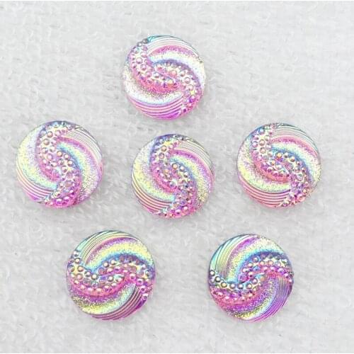 Hot 100pcs 20mm AB Resin Rhinestones Damascene Crystal Button -B063*5