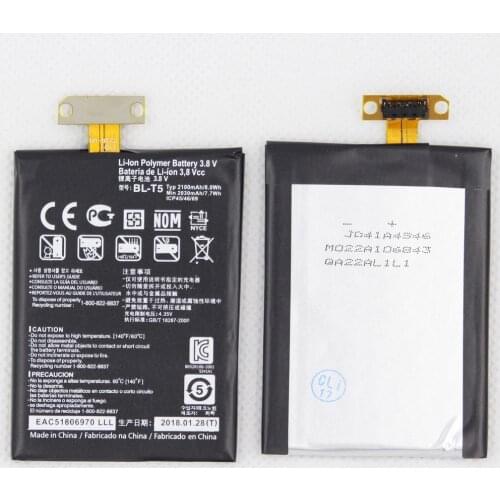 ISUNOO 2pcs/lot 2100mah Mobile Phone Battery BL T5 For LG Nexus 4 BL-T5 Replacement Batteries