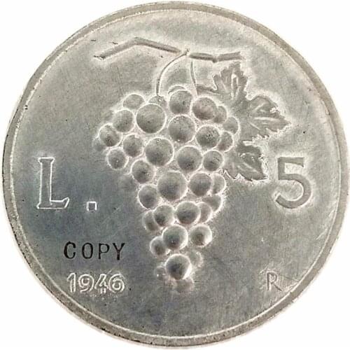 1946,1947 Italy 5 Lire Aluminium Copy Coin