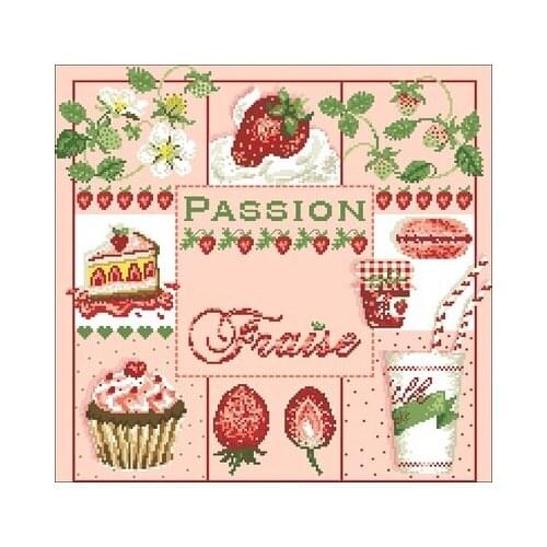 Strawberry Cake different color aida choose Counted Cross Stitch DIY Chinese Cross Stitch Kits Embroidery Needlework Sets