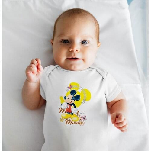 Baby Girl Boy Bodysuits Kawaii Harajuku Outdoor Casual Four Seasons Summer New Products 0-24M Dropship Disney Mickey Mouse Trend