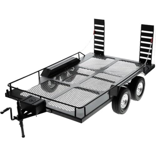 Metal Dual Axle Trailer Kit For 1/10 RC Crawler Car Traxxas TRX4 TRX-6 Axial SCX10 Redcat GEN8 RGT SMT Tamiya CC01