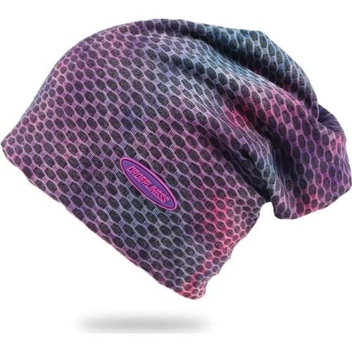 Fashion 2021 Autumn Tie dye Dot Rainbow Print Beanie Hat For Women Streetwear Hip Hop Cycling Skullies Beanies