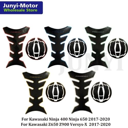 Fuel Tank Pad Gas Cap Cover Sticker Grip For Kawasaki Ninja 650 400 Z650 Z900 Versys-X 300 2017 2018 2019 2020 Motorcycle Decal