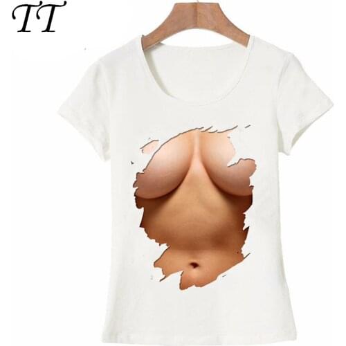 2021New summer Womens Tops funny titties printed T-Shirt I love big boobs design soft fabric casual Tees high quality lady Tops