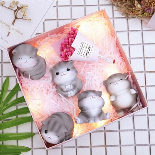 NEW Creative Cartoon Lucky Cat Girls Toys Figure Doll Cute Animal Car Decoration Kids Decor Xmas Birthday Gift Ornaments