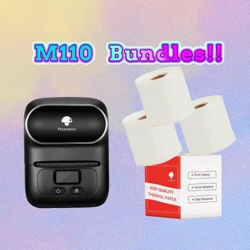 Phomemo M110 Portable WirelessThermal Label Maker Printer for Clothing,Jewelry,Barcode,Compatible for Android & iOS System