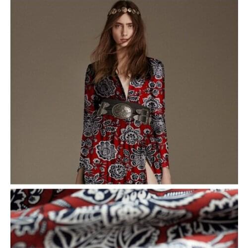 Silk crepe de chine fabric classic retro print soft dress silk fabric crepe fabric natural silk fabric wholesale silk cloth