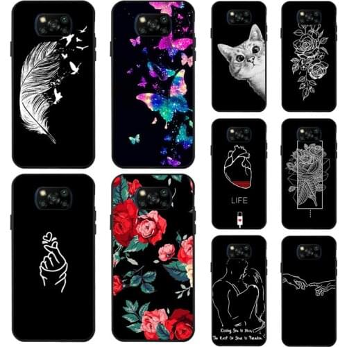 DIY Painted Case For Xiaomi Poco X3 NFC Case Silicon Phone Fundas Poco M3 F2 Pro Pocophone F1 M2 X2 PocoX3 X M 3 Cover Soft TPU