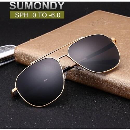 SUMONDY Myopia Sunglasses Glasses SPH 0 -0.5 -1 -1.5 -2 -2.5 -3 -3.5 -4 -4.5 -5 -5.5 -6 Men Women Nearsighted Spectacles UF81