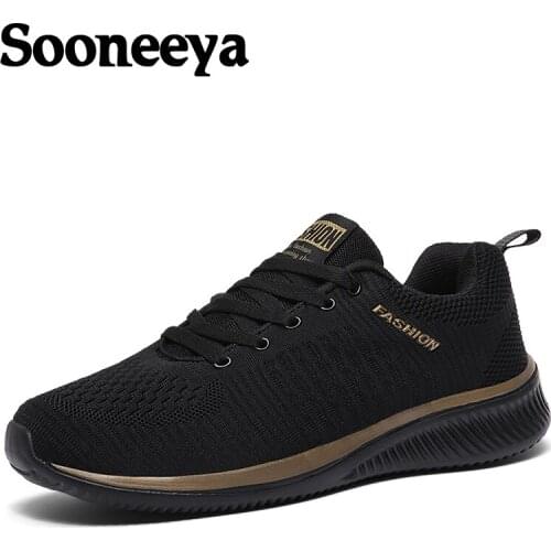 Sooneeya New Ultra Light Sports Shoes for Male Female Black Red Breathable Mens Running Shoes Gold High Quality Sneakers Unisex