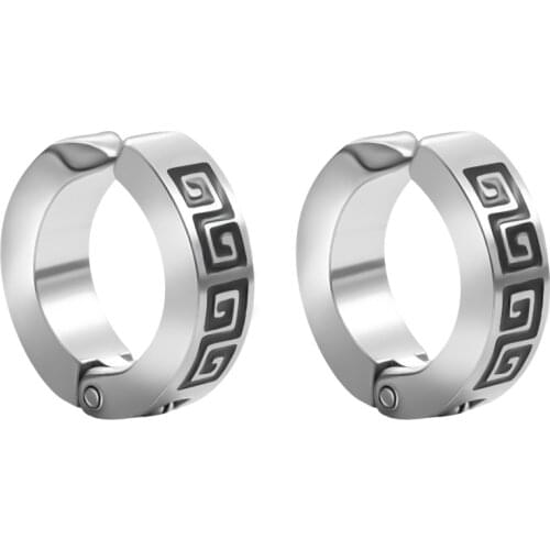 Special Great Wall Line Ear Cuff for Men Women Unisex Small Round Earring Stainless Steel Clip Earring No Piercing 1 Pair