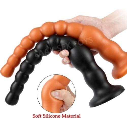 Super Long Soft Silicone Anal Plug G Spot Stimulation Butt Plug Anus Backyard Beads Anal Plug Sextoys For Men Women Masturbation