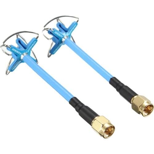 Aomway 5.8GHz 3dBi Omni Directional 4 Leaf Clover FPV Antenna Blue/Red Without Case SMA/RP-SMA for RC FPV RC Racing Drone Models