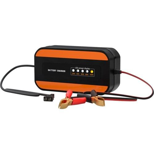 TiOODRE Motorcycle Battery Charger 12v US Plug Led Indicator Battery Charging Cable Motorcycle Battery Charging Tool